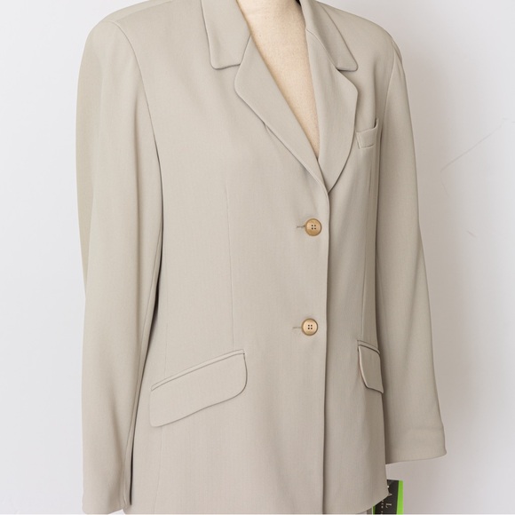 Alex New York neutral sand tan pantsuit tailored high waist monohchomatic 10 - Picture 8 of 16